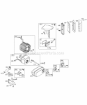 Air Cleaner Muffler Diagram and Parts List for 256422-1070-E1  Briggs and Stratton Engine